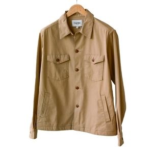Corridor NYC Herringbone Twill Military Jacket in Khaki (size small)